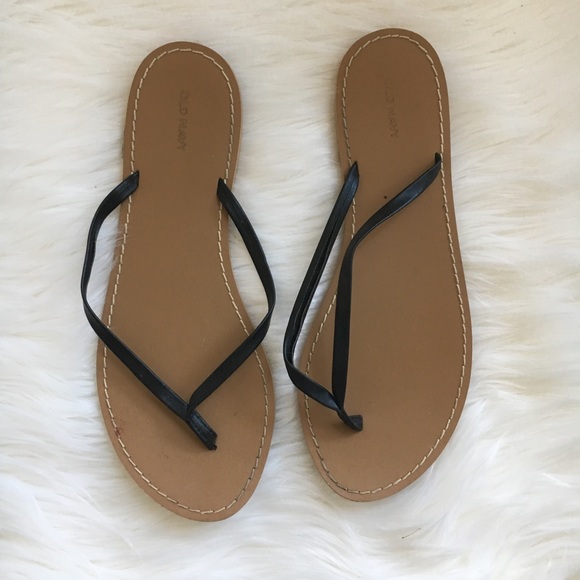 old navy leather flip flops